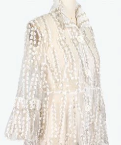 DAMEE Leaf Embroidery Flare Jacket