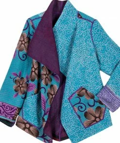 Mieko Mintz Jackets Vintage Cotton BBK Kantha Wing Collar Jacket