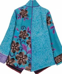 Mieko Mintz Jackets Vintage Cotton BBK Kantha Wing Collar Jacket