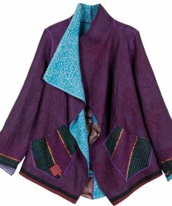 Mieko Mintz Jackets Vintage Cotton BBK Kantha Wing Collar Jacket