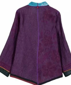 Mieko Mintz Jackets Vintage Cotton BBK Kantha Wing Collar Jacket