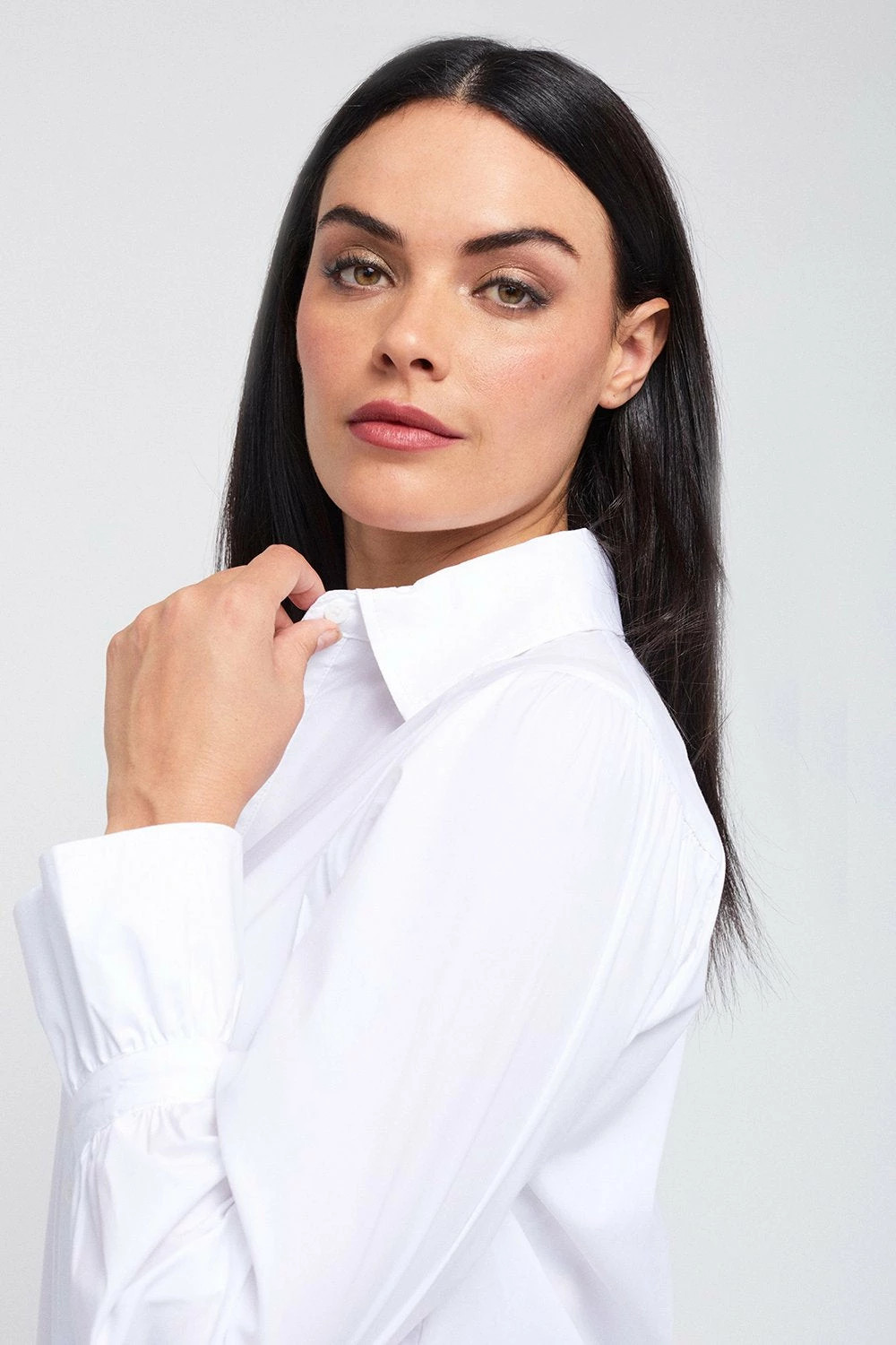 PEACE OF CLOTH Tops Madrid Pleated Sleeve & Cuff Opening White Shirt With Flounce Back 3 PEACE OF CLOTH Tops Madrid Pleated Sleeve & Cuff Opening White Shirt With Flounce Back