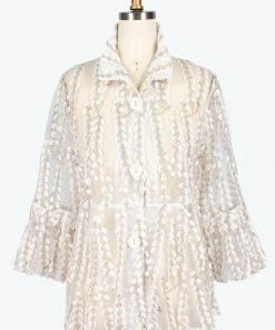 DAMEE Leaf Embroidery Flare Jacket