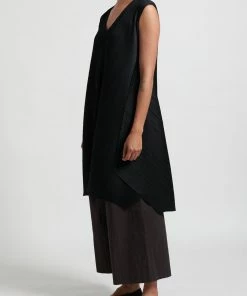 Pleats Please Dresses Overlapped Drawstring Dress