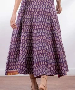 Mieko Mintz Vintage Cotton Kantha Paneled Flare Skirt Mieko Mintz