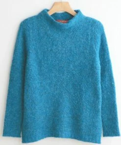 BEYOND THREADS Tops Boucle Peacock Pullover