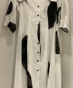 Matthildur Dresses Ivory Black Popline