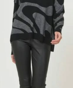 REPEAT CASHMERE Sweaters Gray & Black Cashmere Sweater 7 REPEAT CASHMERE Sweaters Gray & Black Cashmere Sweater