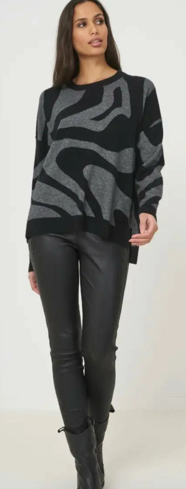 REPEAT CASHMERE Sweaters Gray & Black Cashmere Sweater 4 REPEAT CASHMERE Sweaters Gray & Black Cashmere Sweater