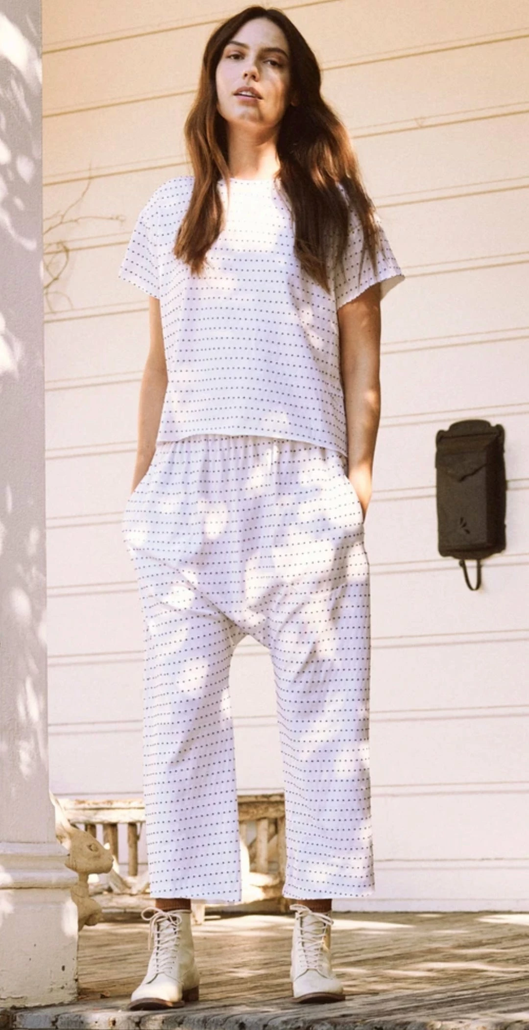 THE GREAT Swiss Dot Crop Tee Tops 1 THE GREAT Swiss Dot Crop Tee Tops