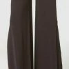 Sara Mique Pants Black Split Palazzo Pant