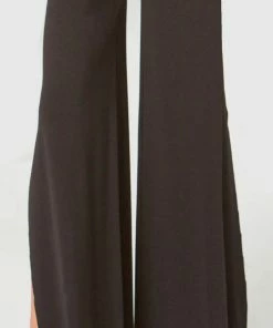 Sara Mique Pants Black Split Palazzo Pant