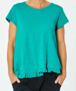 Foil Frill Tee Tops