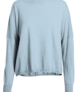 MINNIE ROSE Cotton Frayed Edge Crewneck Pullover 13 MINNIE ROSE Cotton Frayed Edge Crewneck Pullover