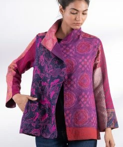 Mieko Mintz Jaquard Silk Kantha Short Jacket