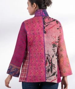 Mieko Mintz Jaquard Silk Kantha Short Jacket