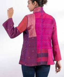 Mieko Mintz Jaquard Silk Kantha Short Jacket