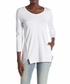 BEYOND THREADS White Pima Pocket Tee