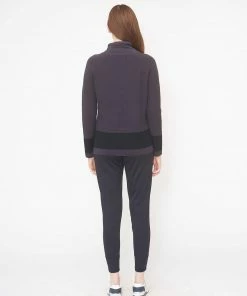 KOKUN Sweaters Black Funnel Neck Cotton Pullover
