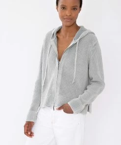 KINROSS White Stonewash Zip Hoody