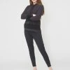 KOKUN Sweaters Black Funnel Neck Cotton Pullover
