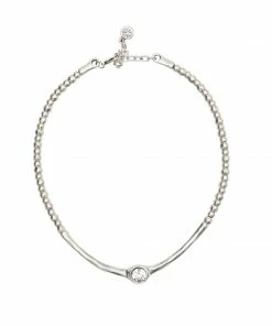 CHANOUR Accessories Pewter Necklace With Crystal