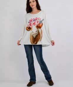 PAPER LACE White Moo Tee Shirt