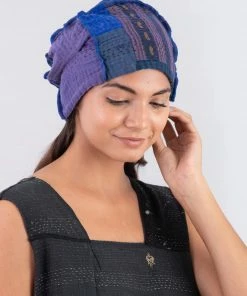 Mieko Mintz Stripe Rallis Kantha Patchwork Hat Mieko Mintz