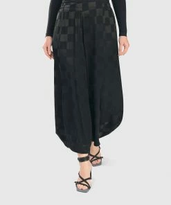 ALEMBIKA Luxe Satin Punto Check Pants