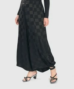 ALEMBIKA Luxe Satin Punto Check Pants
