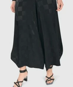 ALEMBIKA Luxe Satin Punto Check Pants