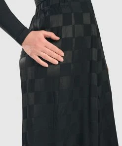 ALEMBIKA Luxe Satin Punto Check Pants