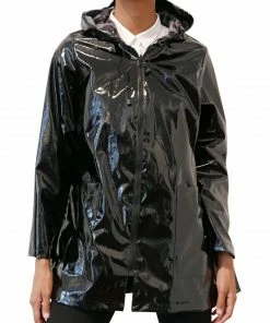 MYCRA PAC Bordeaux Patent Raincoat Coats