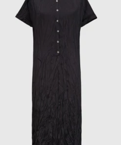 ALEMBIKA Dresses Black Satin Crush Dress