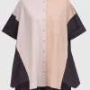 ALEMBIKA Urban Two Tone Cotton Shirt Tops
