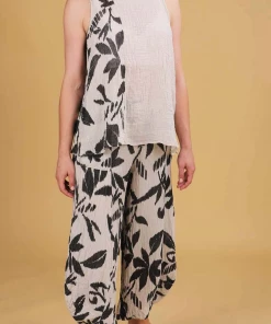 LUUKAA Beige Linen Tank Tops