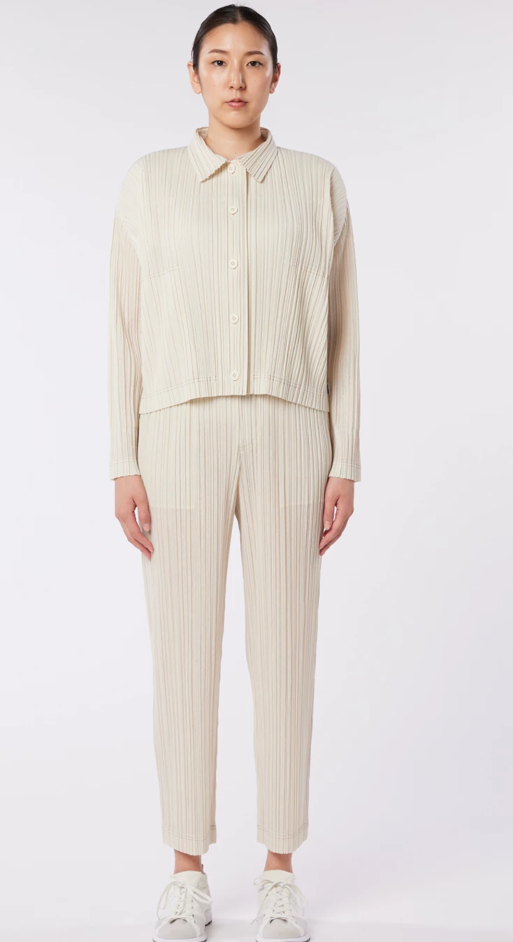 Pleats Please Ramie Denim Jacket Tops 1 Pleats Please Ramie Denim Jacket Tops