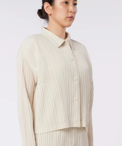 Pleats Please Ramie Denim Jacket Tops