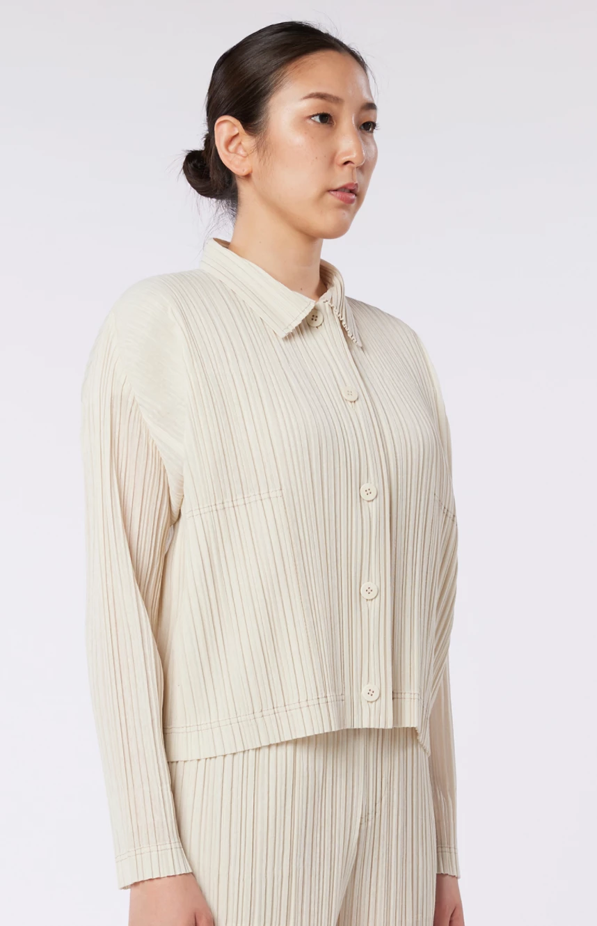 Pleats Please Ramie Denim Jacket Tops 2 Pleats Please Ramie Denim Jacket Tops