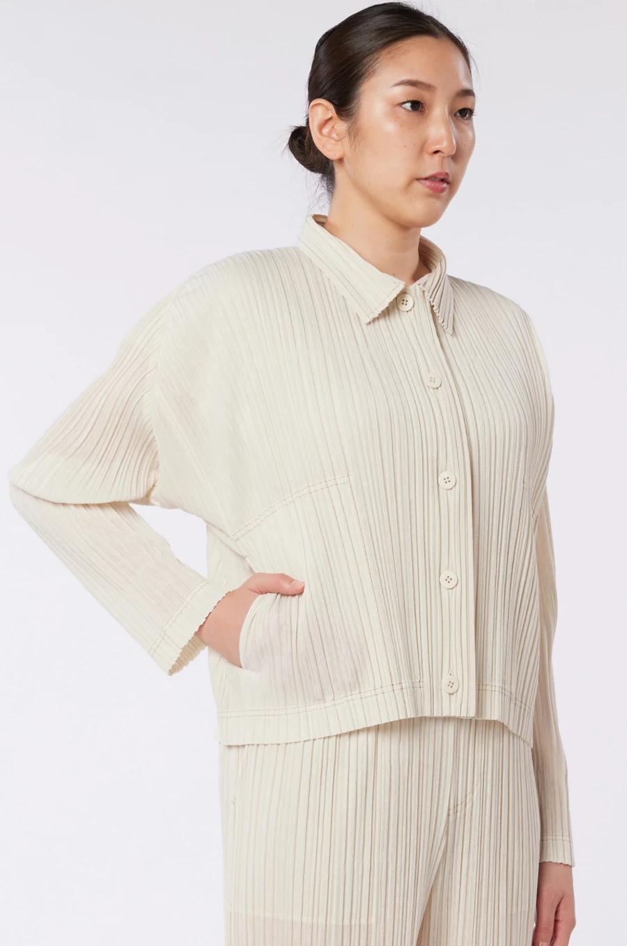 Pleats Please Ramie Denim Jacket Tops 3 Pleats Please Ramie Denim Jacket Tops