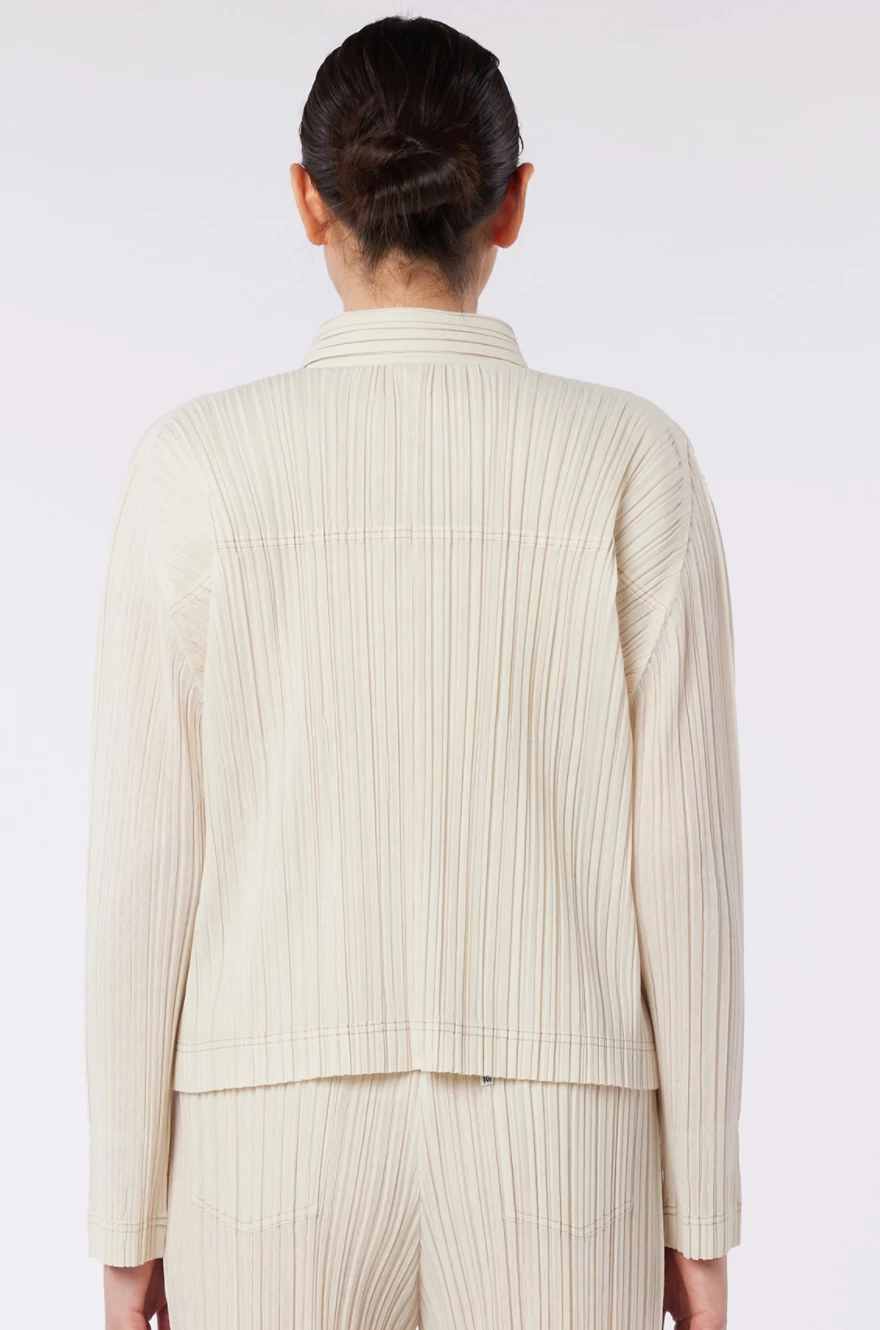 Pleats Please Ramie Denim Jacket Tops 4 Pleats Please Ramie Denim Jacket Tops