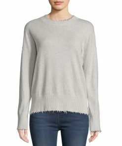 MINNIE ROSE Cotton Frayed Edge Crewneck Pullover 9 MINNIE ROSE Cotton Frayed Edge Crewneck Pullover