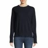 MINNIE ROSE Cotton Frayed Edge Crewneck Pullover