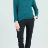 CLARA S. Ribbed Soft Turtleneck Sweater W/Ribbed Hem
