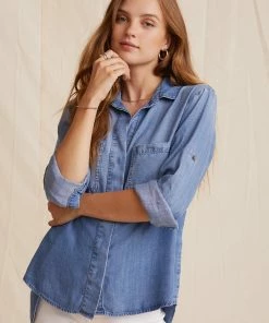 Bella Dahl Tops Split Back Button Down