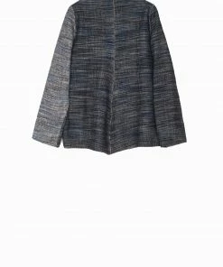 Mieko Mintz Jackets Woven Ikat & Frayed Patch Kantha Simple Jacket