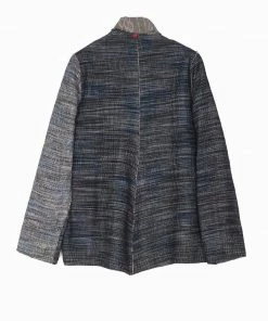 Mieko Mintz Jackets Woven Ikat & Frayed Patch Kantha Simple Jacket