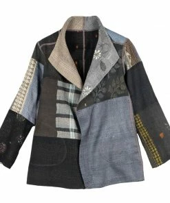 Mieko Mintz Cotton Silk SW Patch Kantha Short Jacket Jackets