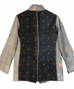 Mieko Mintz Cotton Silk SW Patch Kantha Short Jacket Jackets