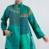 Mieko Mintz Jackets Cotton Silk SW Patch Kantha Flare Long Jacket